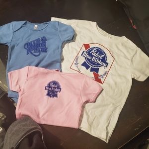 Pabst Blue Ribbon (PBR) baby onesie & toddler T's